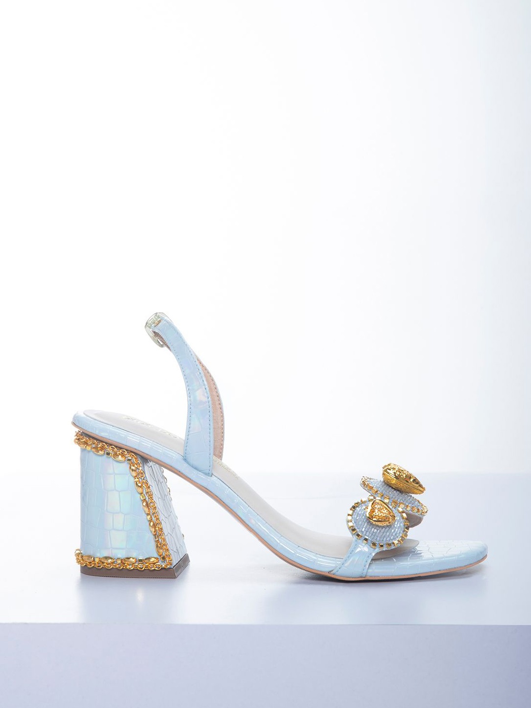 

Papa Don't Preach PU Block Mules, Blue