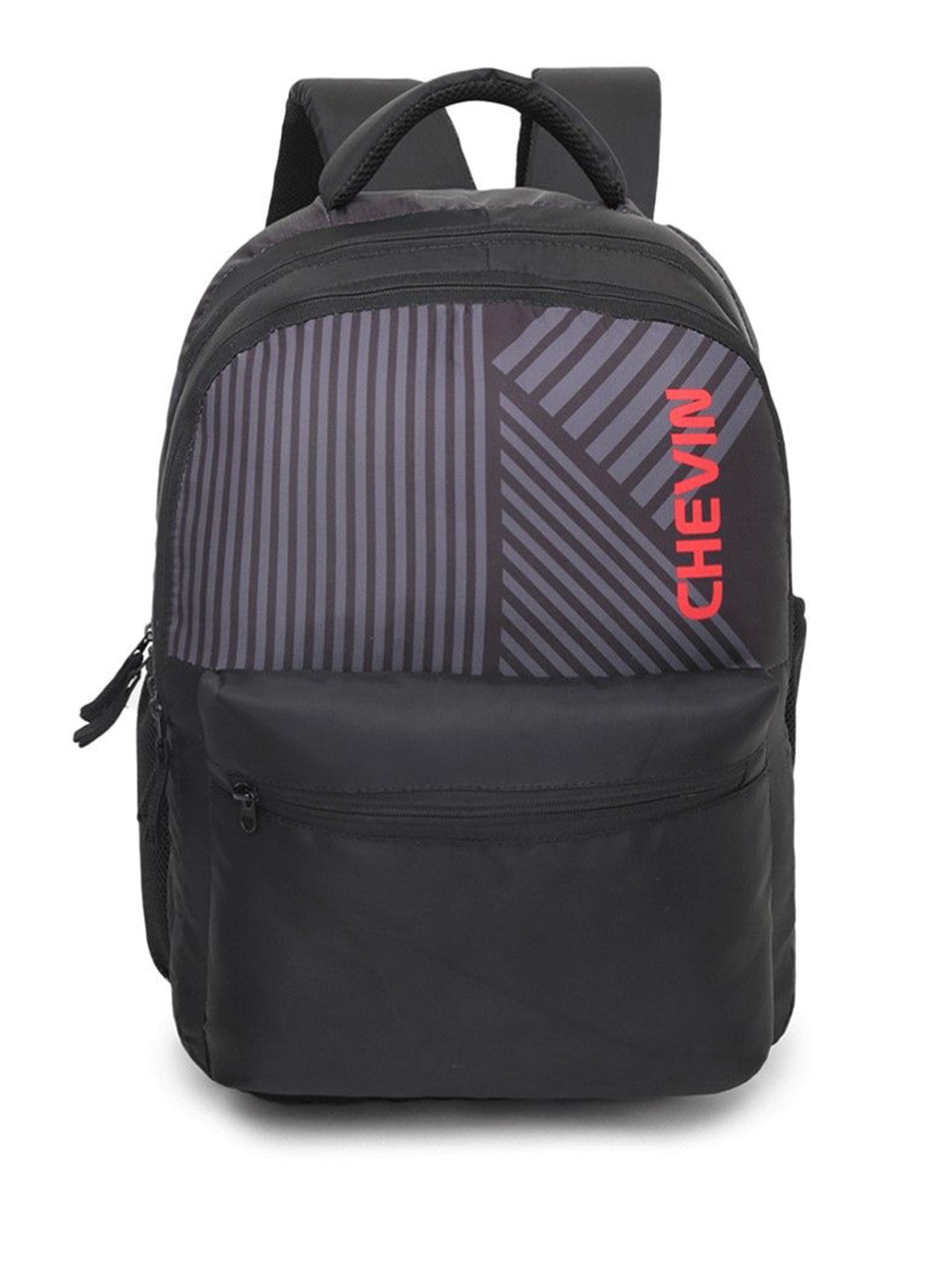 

CHEVIN Unisex Geometric Non-Padded Large Backpack, Black