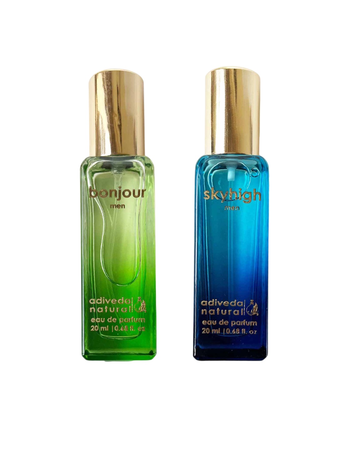 

Adiveda Natural Set Of 2 Bonjour & Skyhigh Pocket EDP 20 ml Each, Green