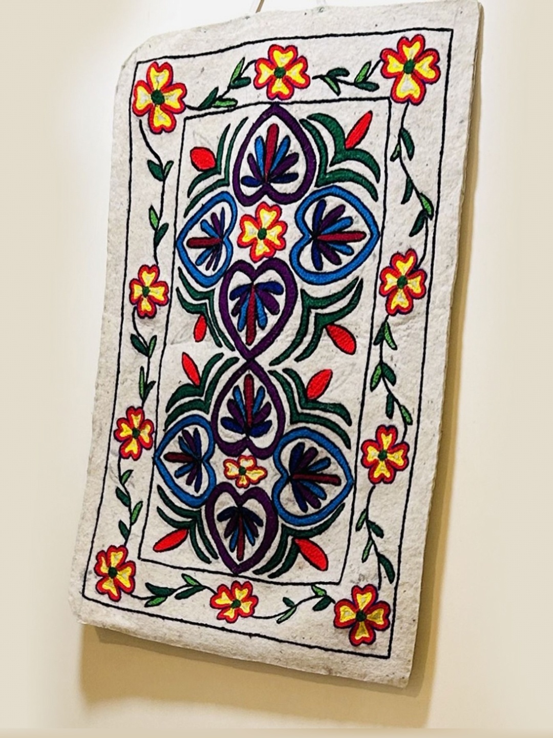 

Swadeh White & Blue Ethnic Motifs Printed Woollen Carpet