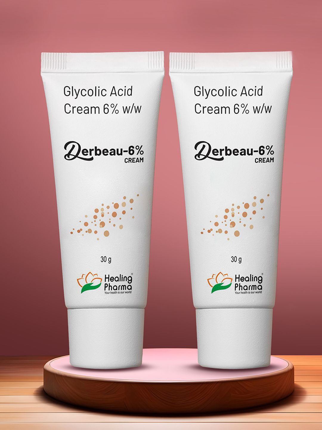 

Healing Pharma Set Of 2 Derbeau Glycolic Acid Cream 6% W/W- 30g, White