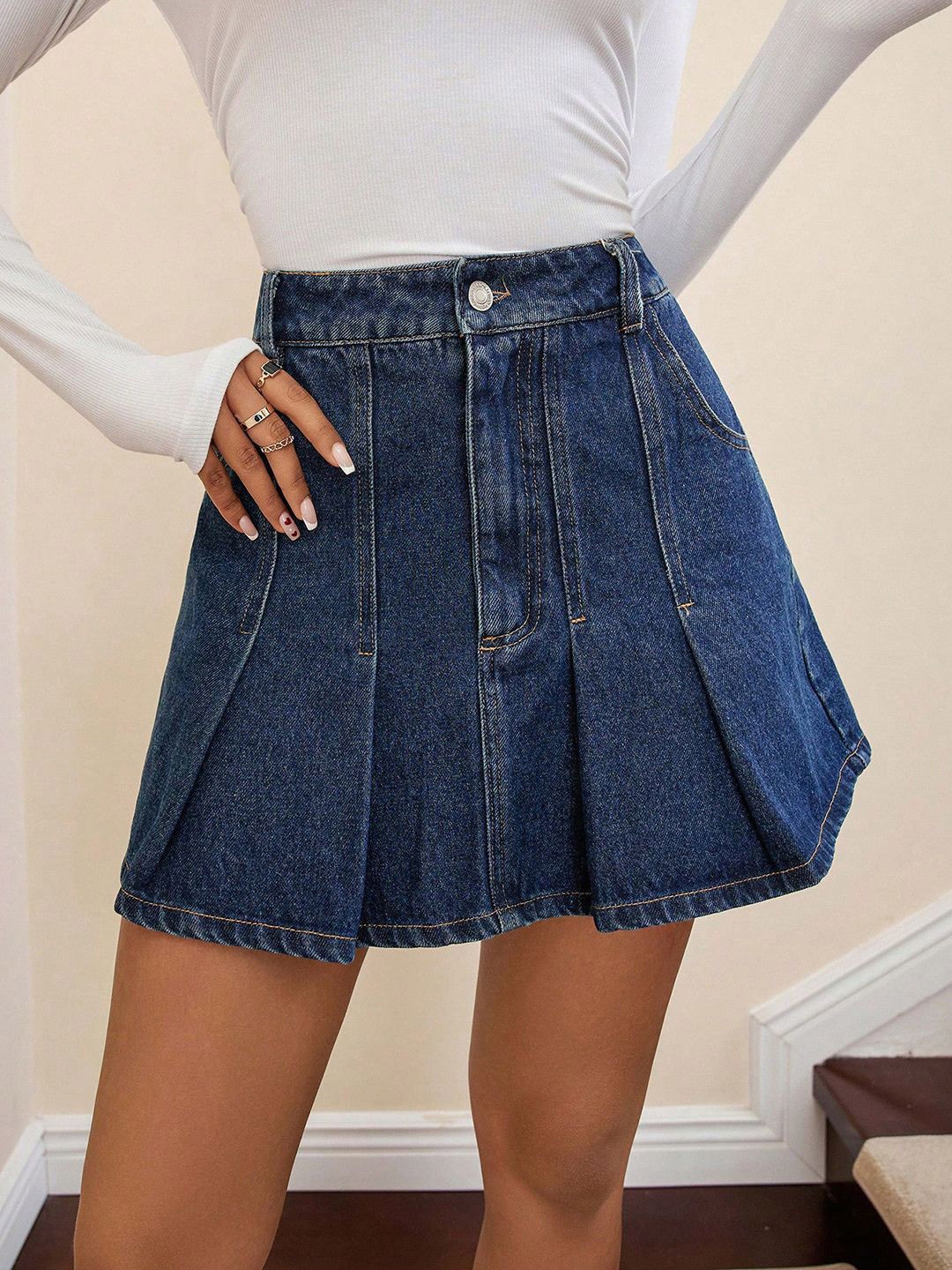 

Kotty A-Line Above Knee Skirts, Blue