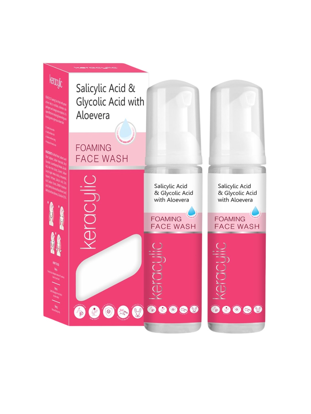 

Leeford Set Of 2 Keracylic Foaming Face Wash-60 ml Each, Rose