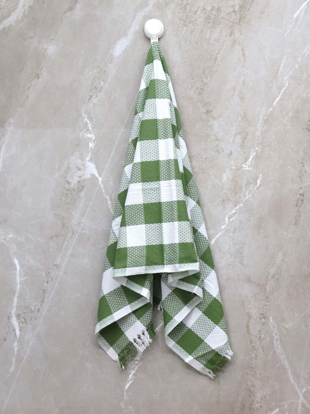 

BOMBAY DYEING Green & White Striped Pure Cotton 200 GSM Bath Towel