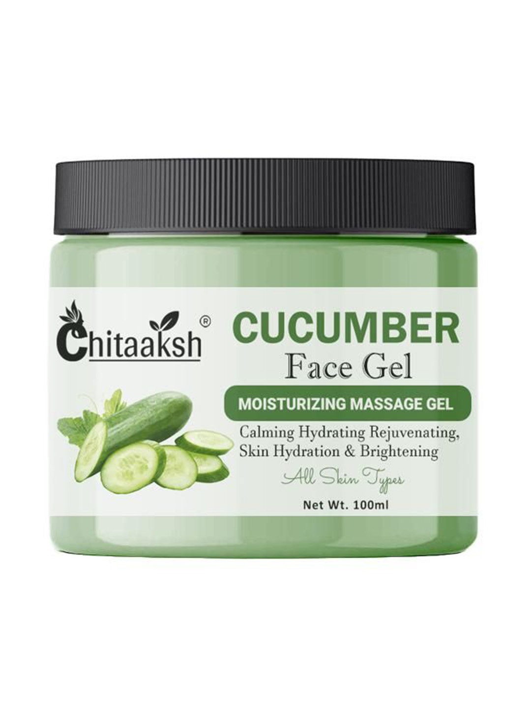 

Chitaaksh Cucumber Gel For Face Skin With Cucumber Extract- 100ml, Green