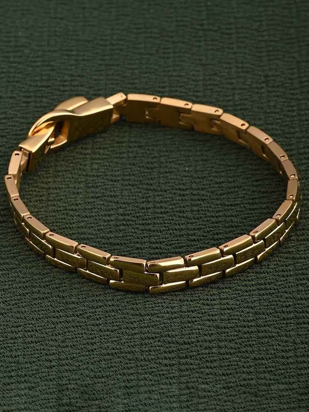 

PALMONAS Gold Plated Stainless Steel Link Bracelet