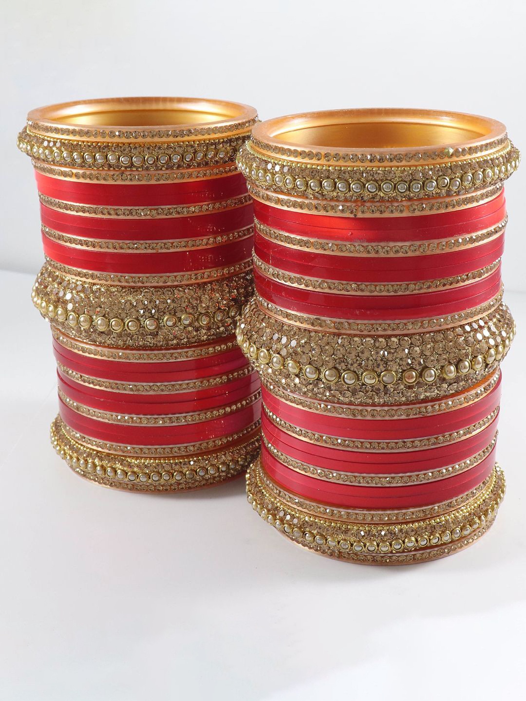 

ZULKA Set Of 62 Stones-Studded Bangles, Gold