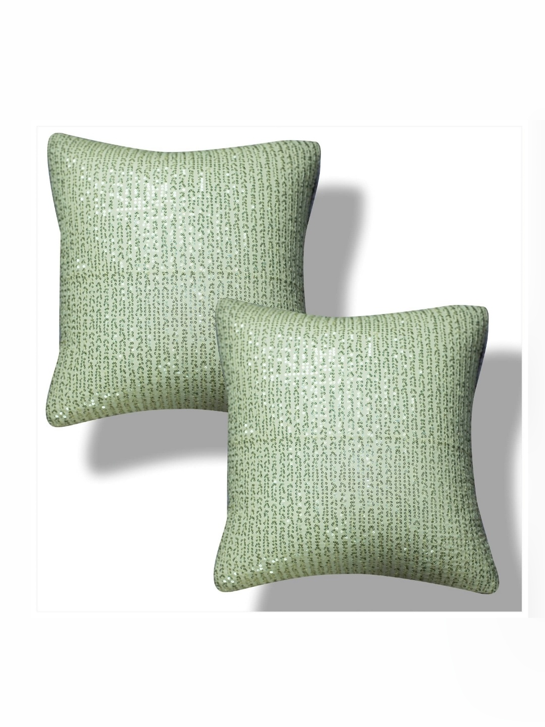 

Vendola Green 2 Pieces Embellished Square Cushion Covers