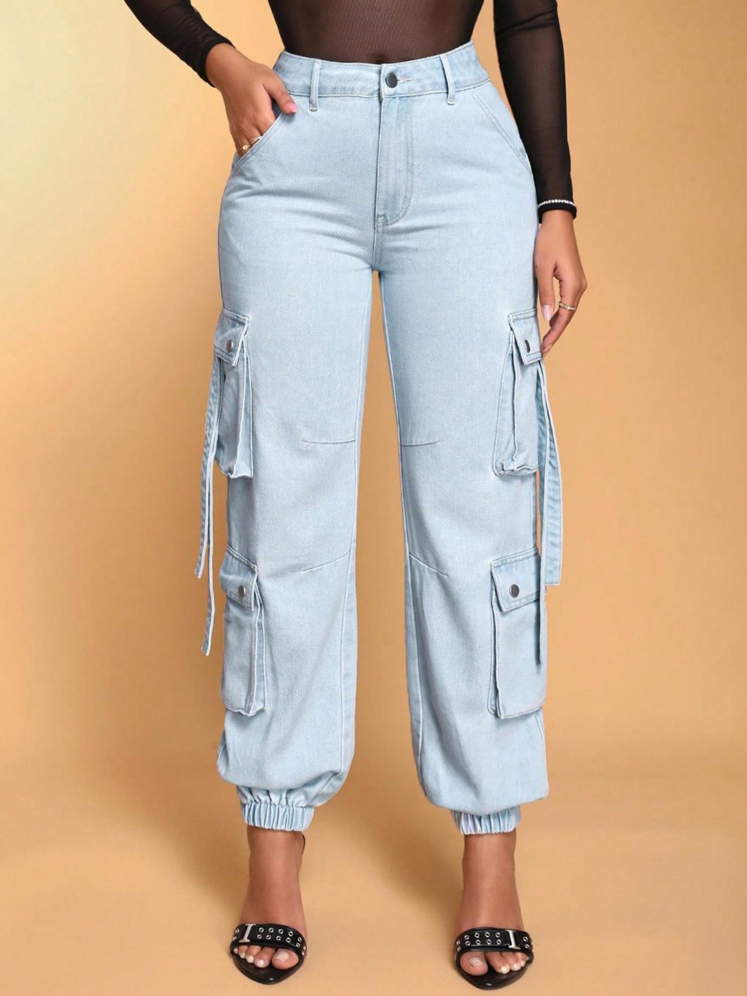 

Kotty Women Jean Jogger High-Rise Stretchable Jeans, Blue