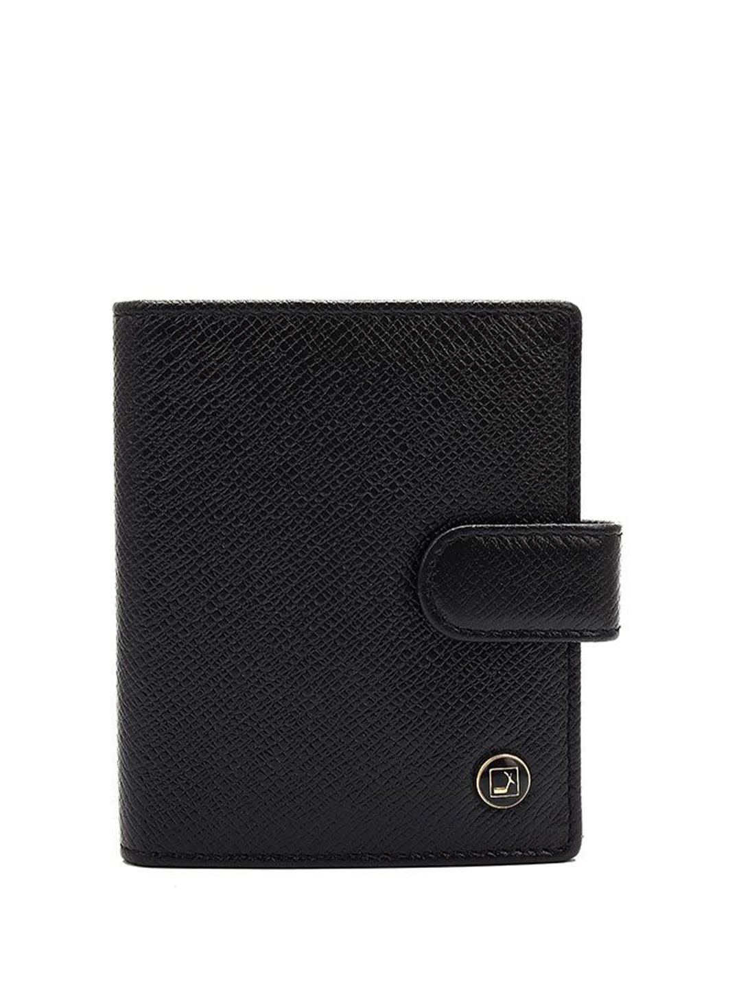 

Da Milano Unisex Leather Two Fold Wallet, Black