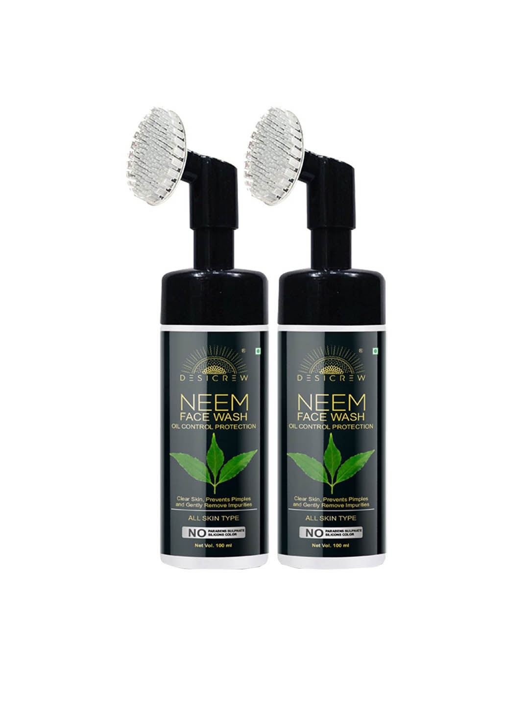 

Desi Crew Set Of 2 Neem Face Wash For Pimples 100 ml Each, Transparent
