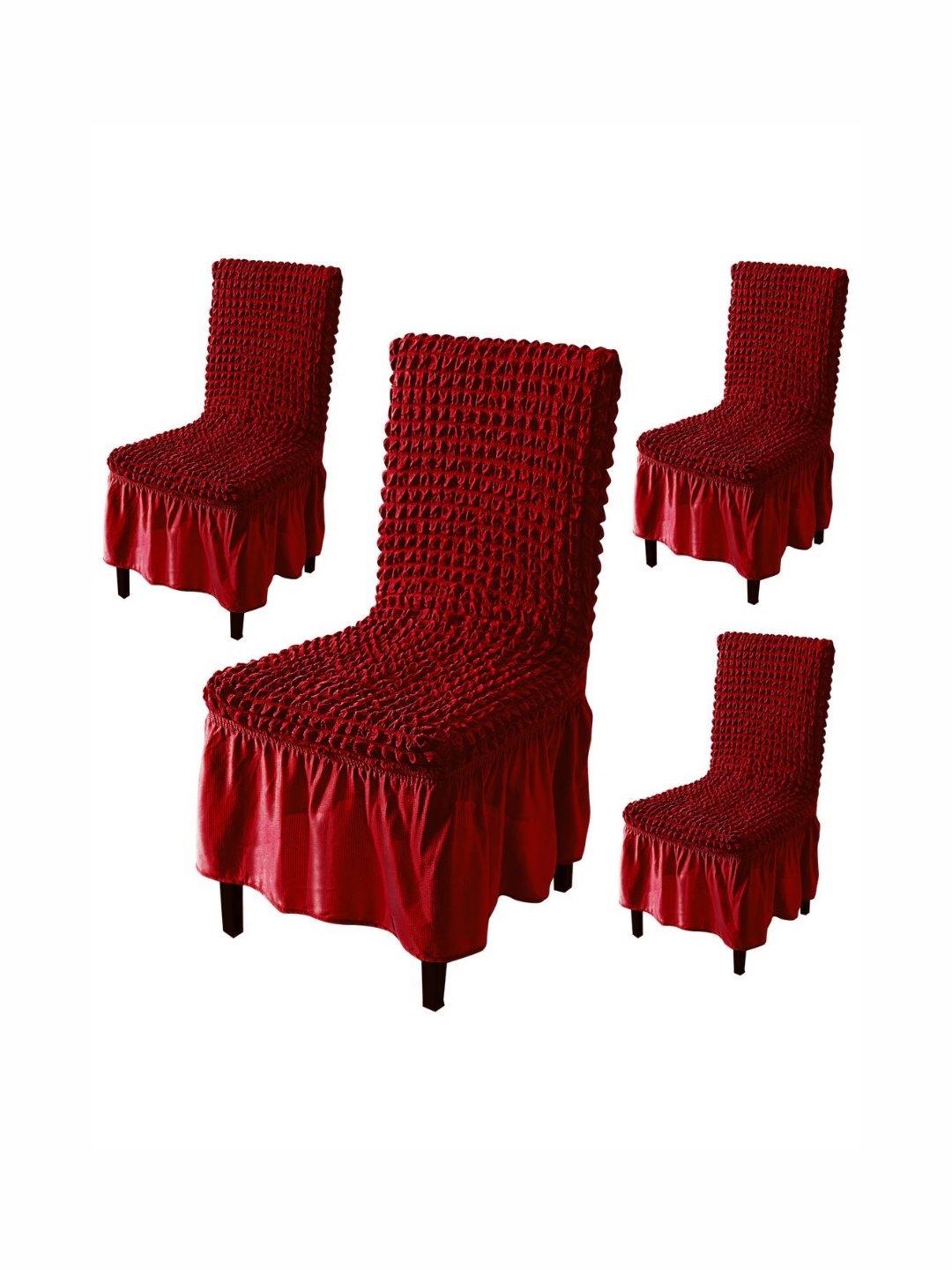 

HOKIPO Red 4 Pieces Textured Stretchable Chair Covers