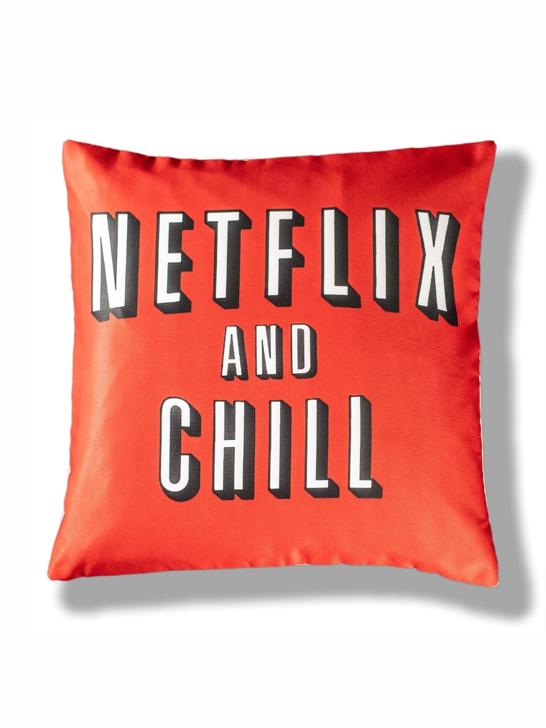 

Vendola White & Orange Colored Typography Printed Square Cushion Cover