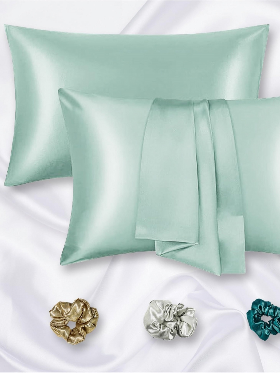 

Vendola Green 2 Pieces Satin Rectangle Cushion Covers