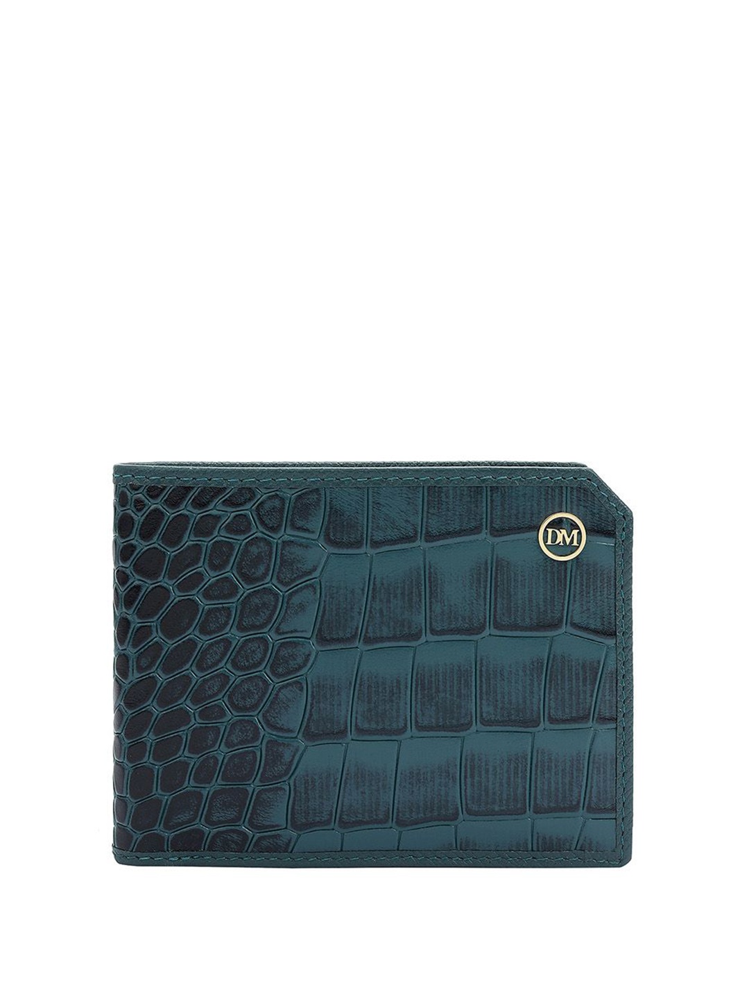 

Da Milano Men Textured Leather Three Fold Wallet, Blue