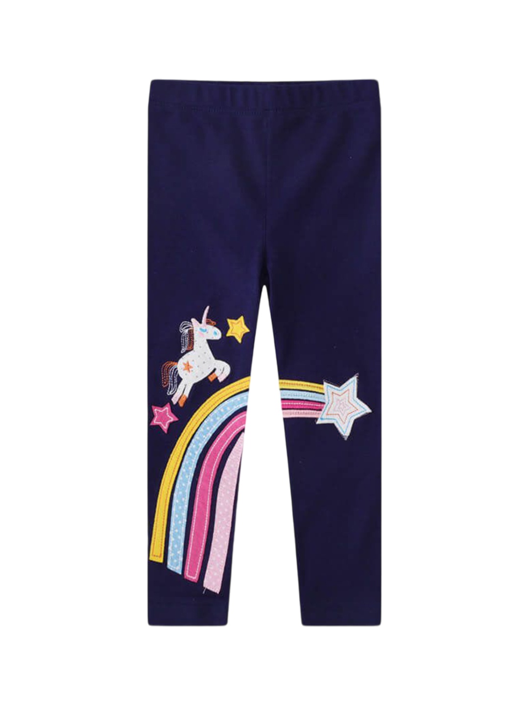 

TrendyKid Girls Printed Ankle Length Leggings, Blue