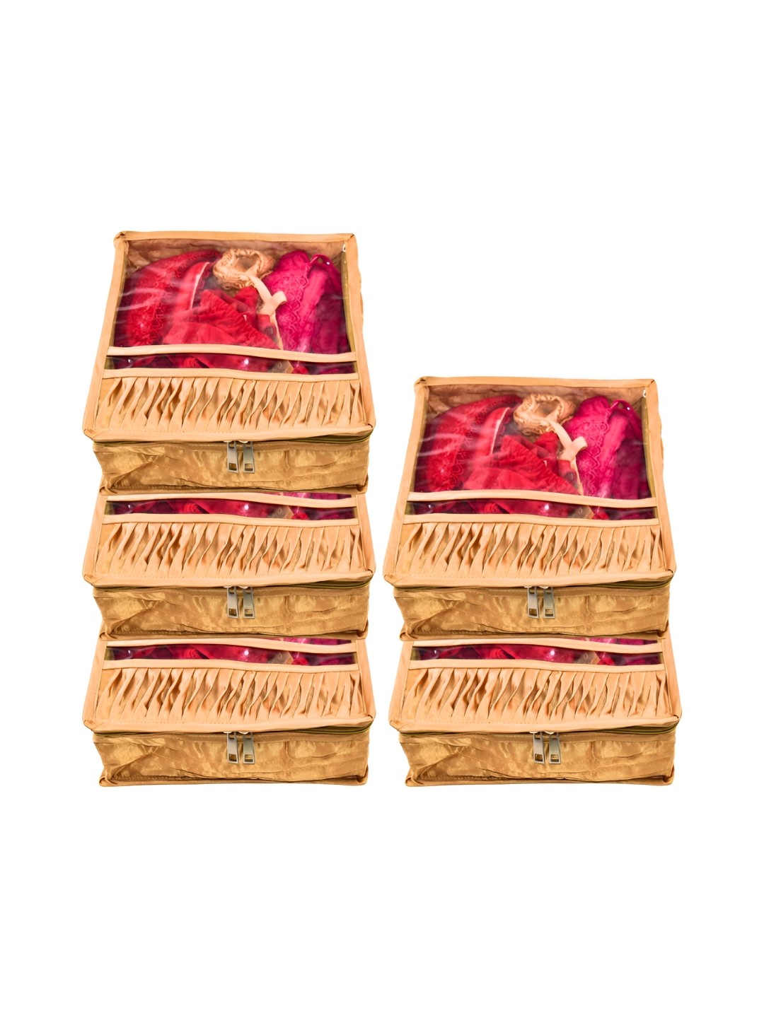 

Ajabh Gold-Toned 5 Pieces Water Resistant Undergarment Satin Cover Cloth Organisers