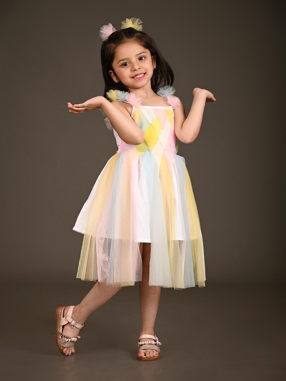 

Kiddorama Print Balloon Dress, Multi