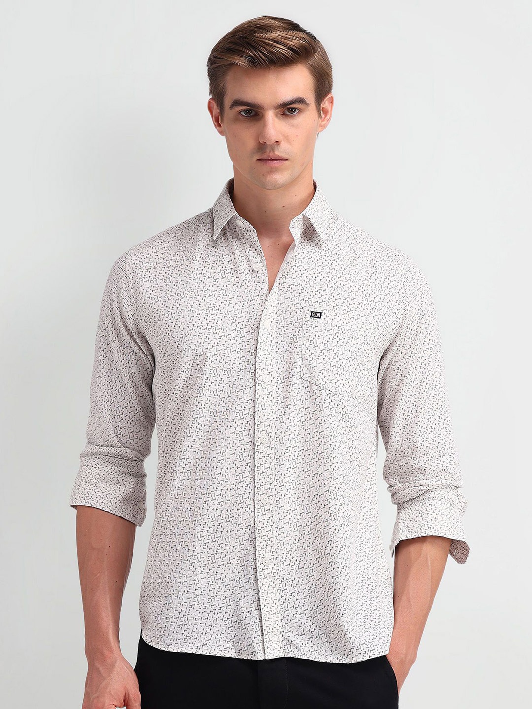 

Arrow Sport Men Modern Slim Fit Opaque Printed Casual Shirt, White