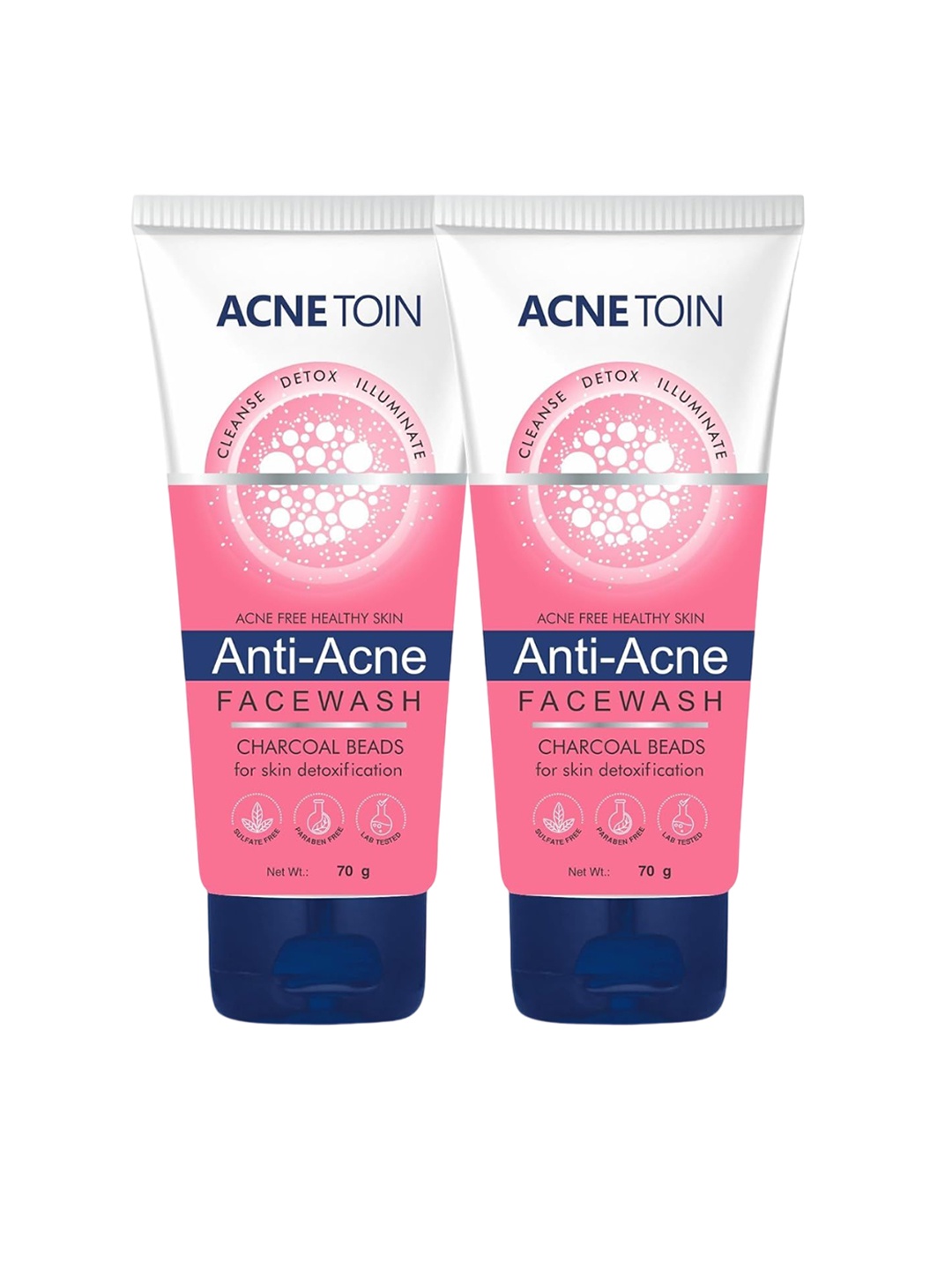 

Leeford Set Of 2 Acne Toin Anti Acne Face Wash-70g Each, Pink