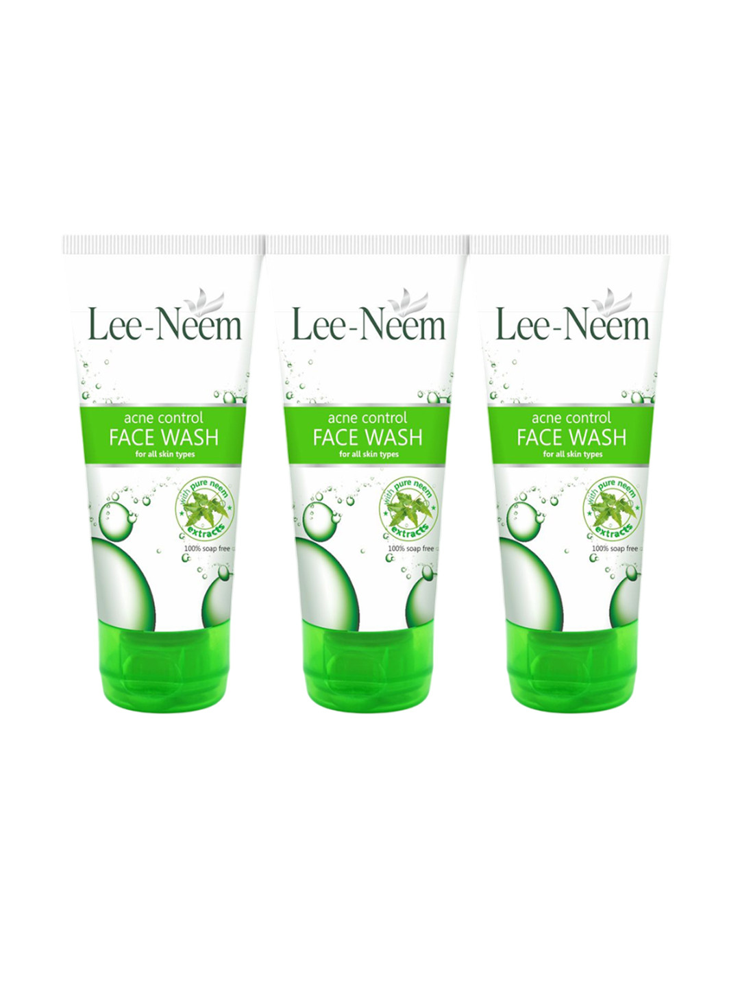 

Leeford Set Of 3 Lee Neem Acne Control Face Wash-70g Each, Green
