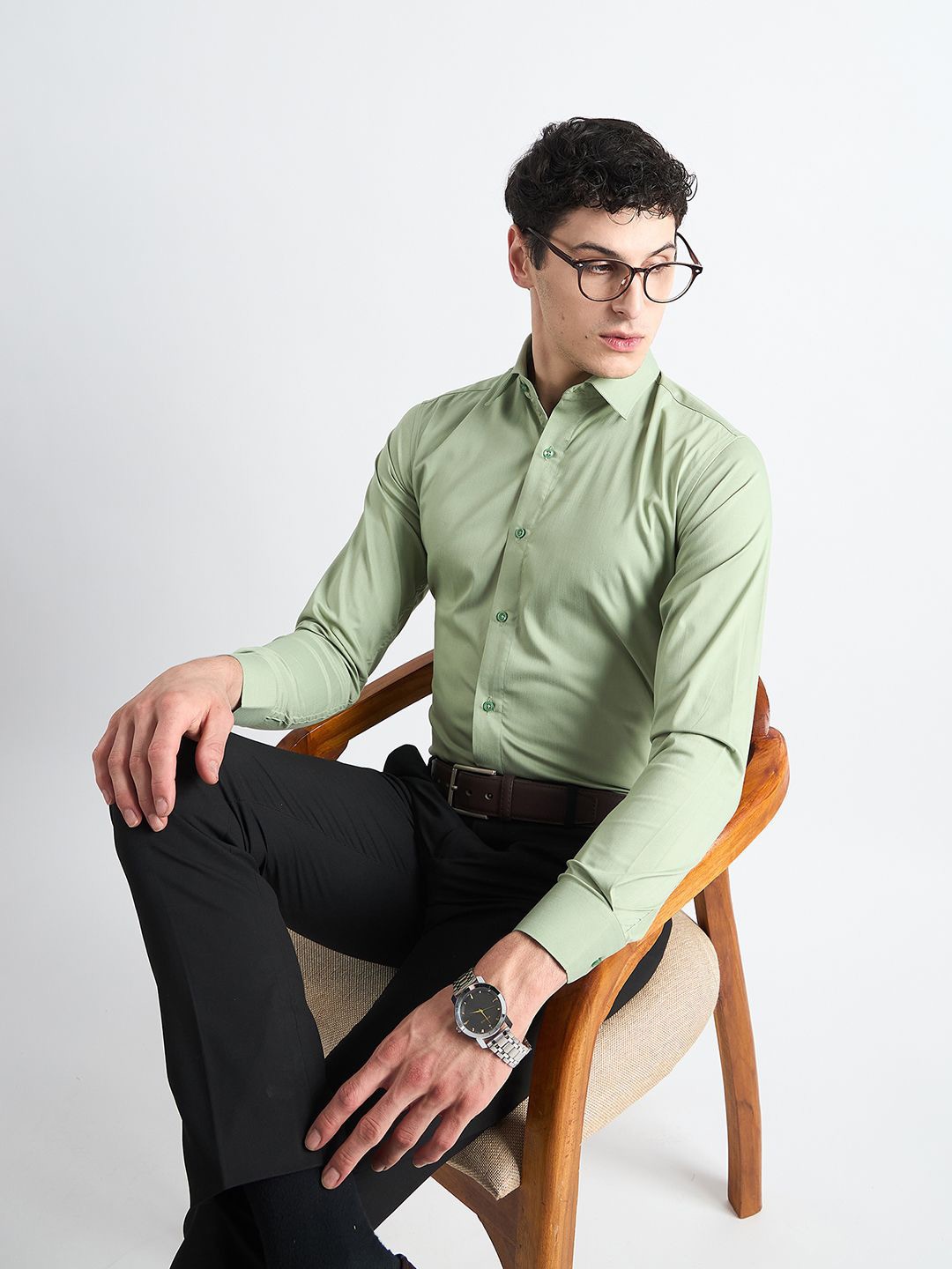 

all yours Men Classic Opaque Casual Shirt, Green