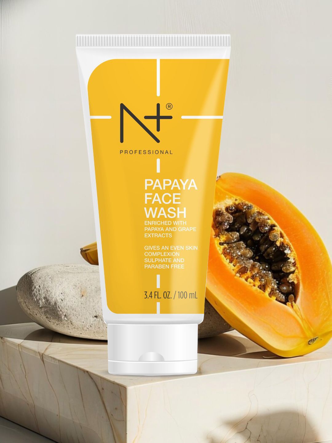 

N Plus Professional Papaya Facewash with Grape Extracts - 100 ml, Yellow