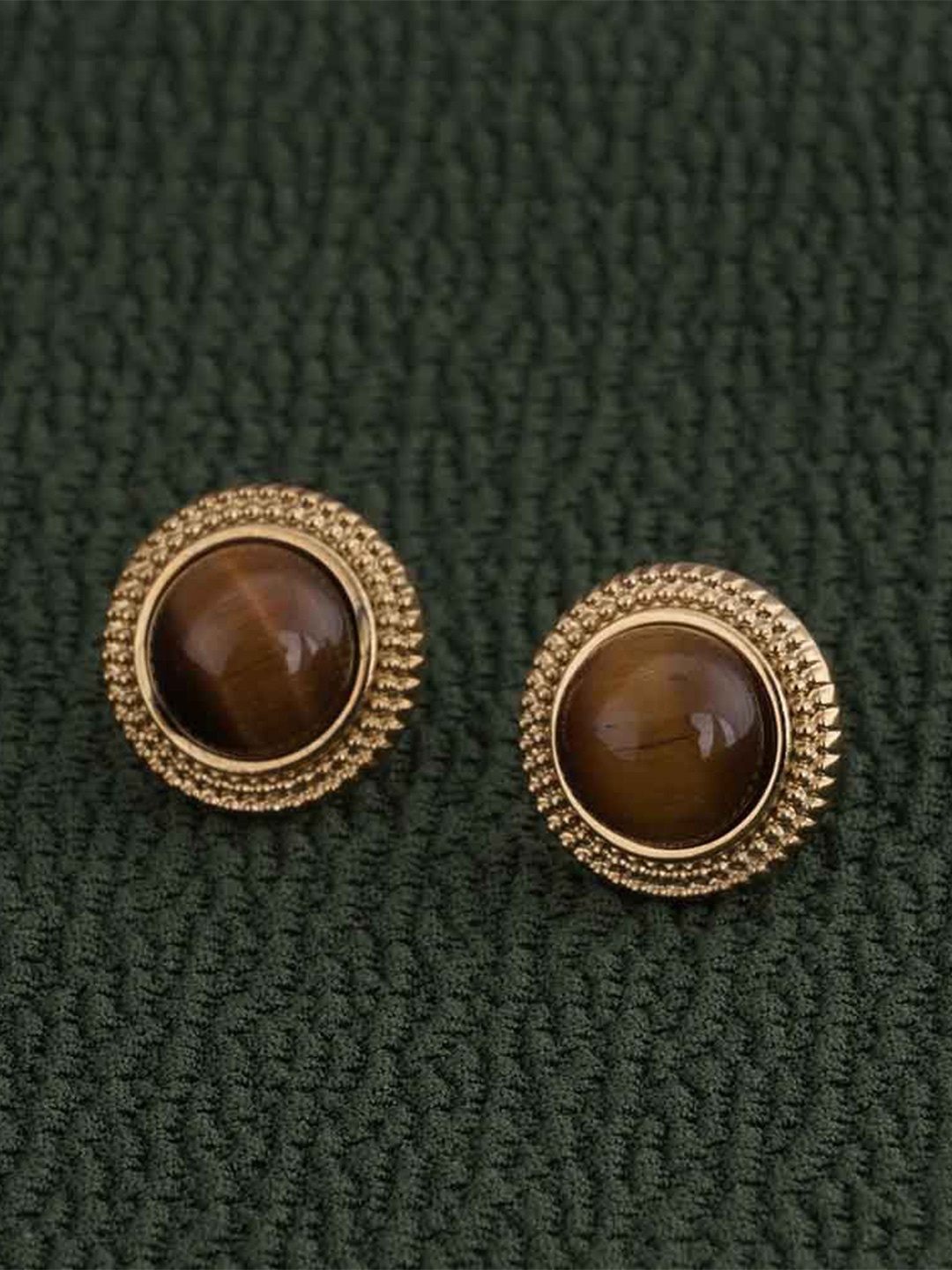 

PALMONAS Gold Plated Stainless Steel Artificial Stones Studs