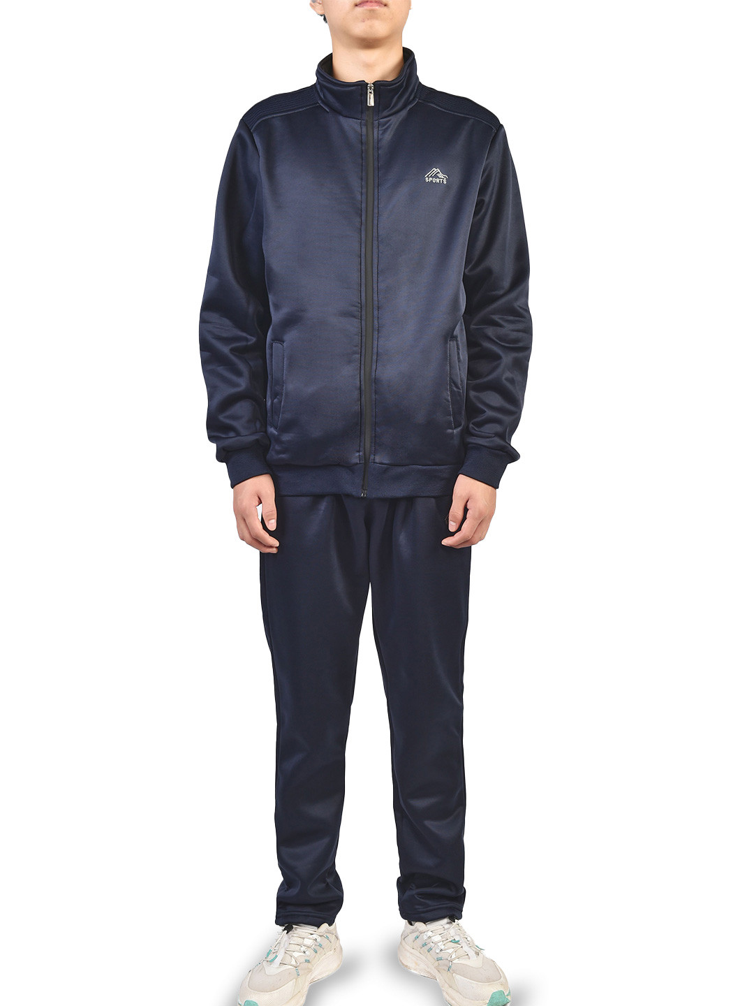 

StyleCast x Revolte Mock Collar Long Sleeves Jacket with Trouser Tracksuits, Navy blue