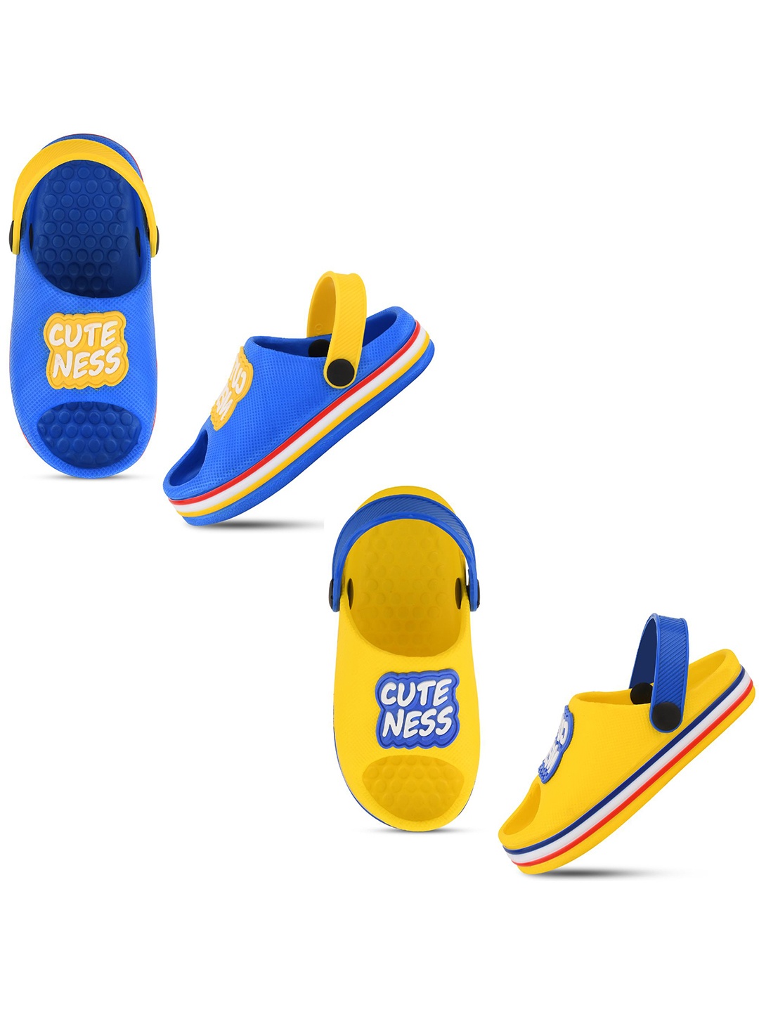 

Smartots Kids Pack Of 2 Typographic Croslite Clogs, Blue