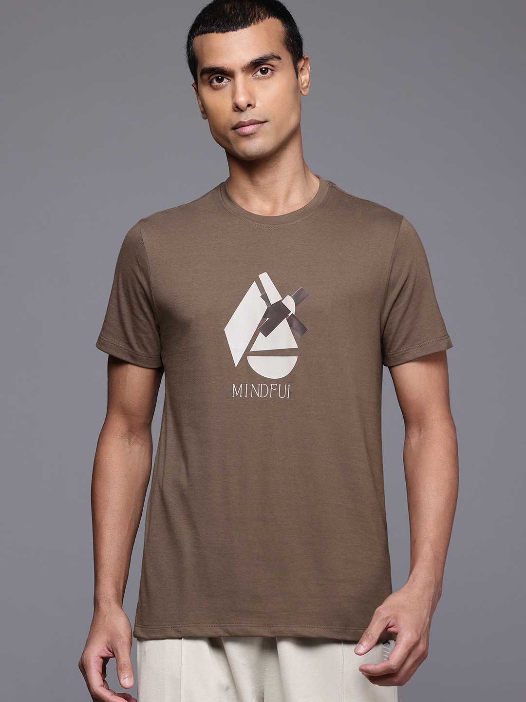 

HRX by Hrithik Roshan Printed Yoga T-shirt, Brown