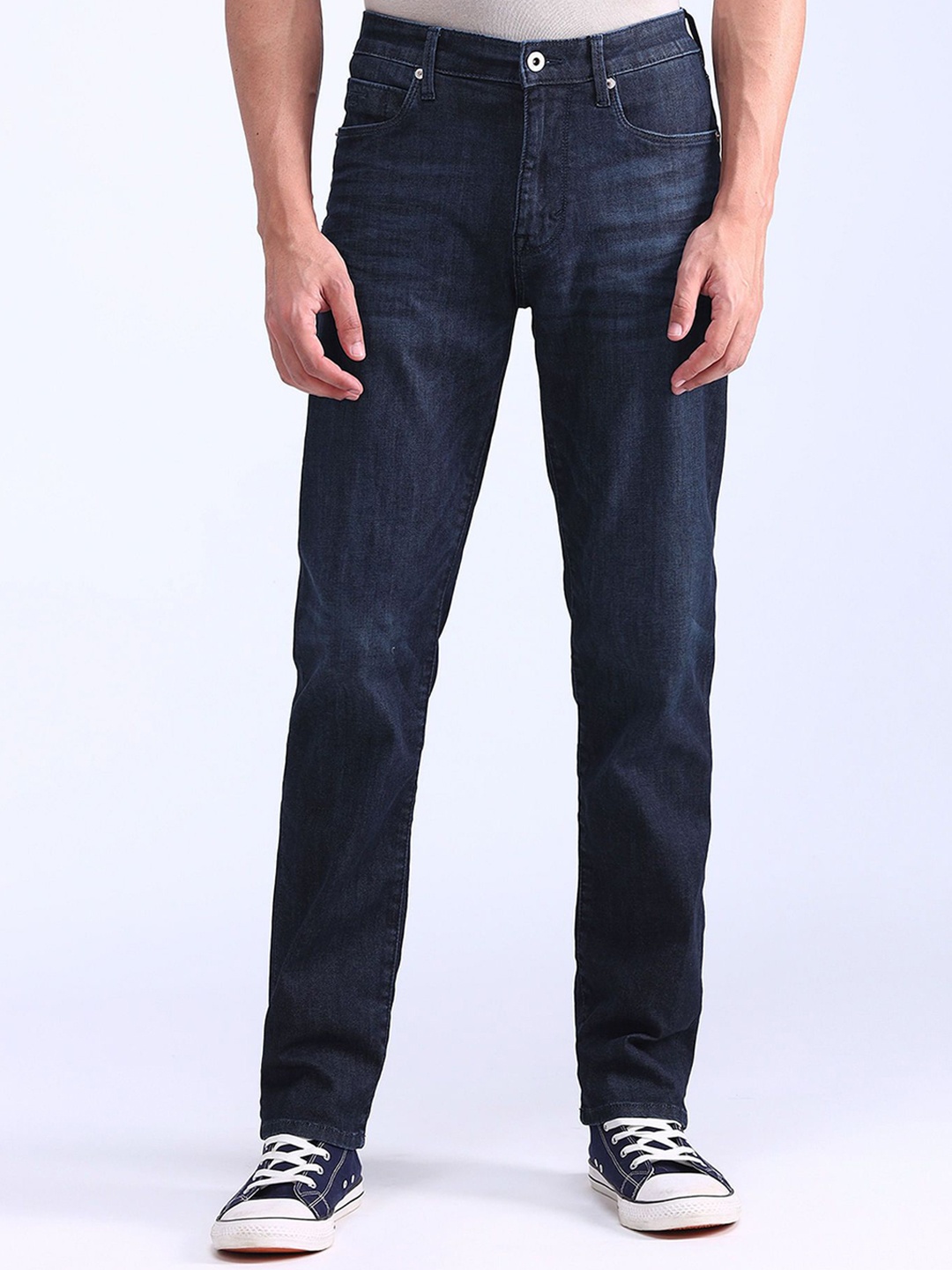 

Flying Machine Men Slim Fit Heavy Fade Stretchable Jeans, Blue