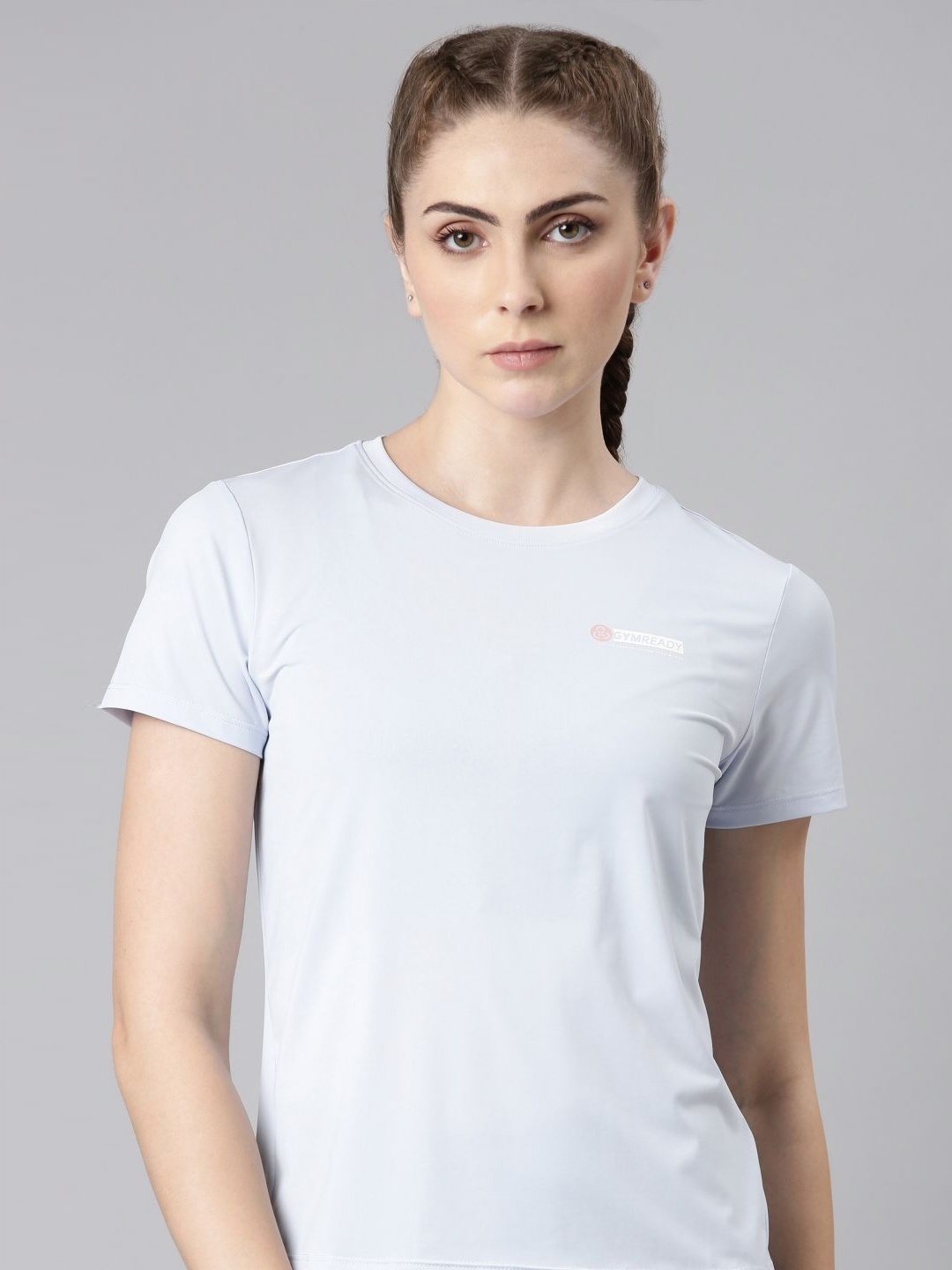 

Xtep Women Coolcell Solid Round Neck Nylon T-shirt, Blue
