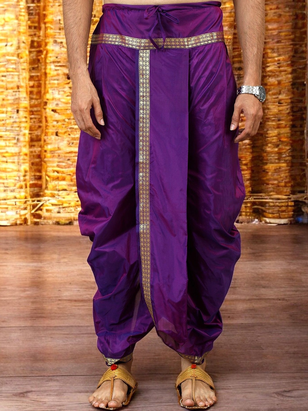 

TATTVA Men Solid Dhotis, Purple