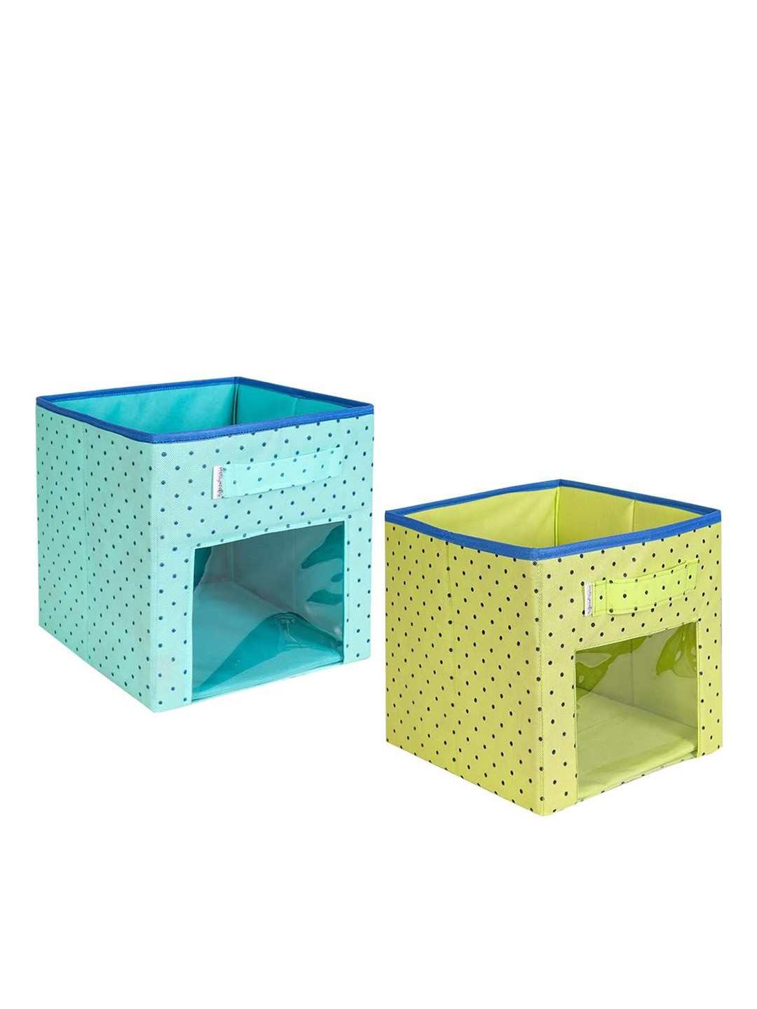 

prettykrafts Green & Blue 2 Pieces Printed Reusable Multi-Utility Organisers