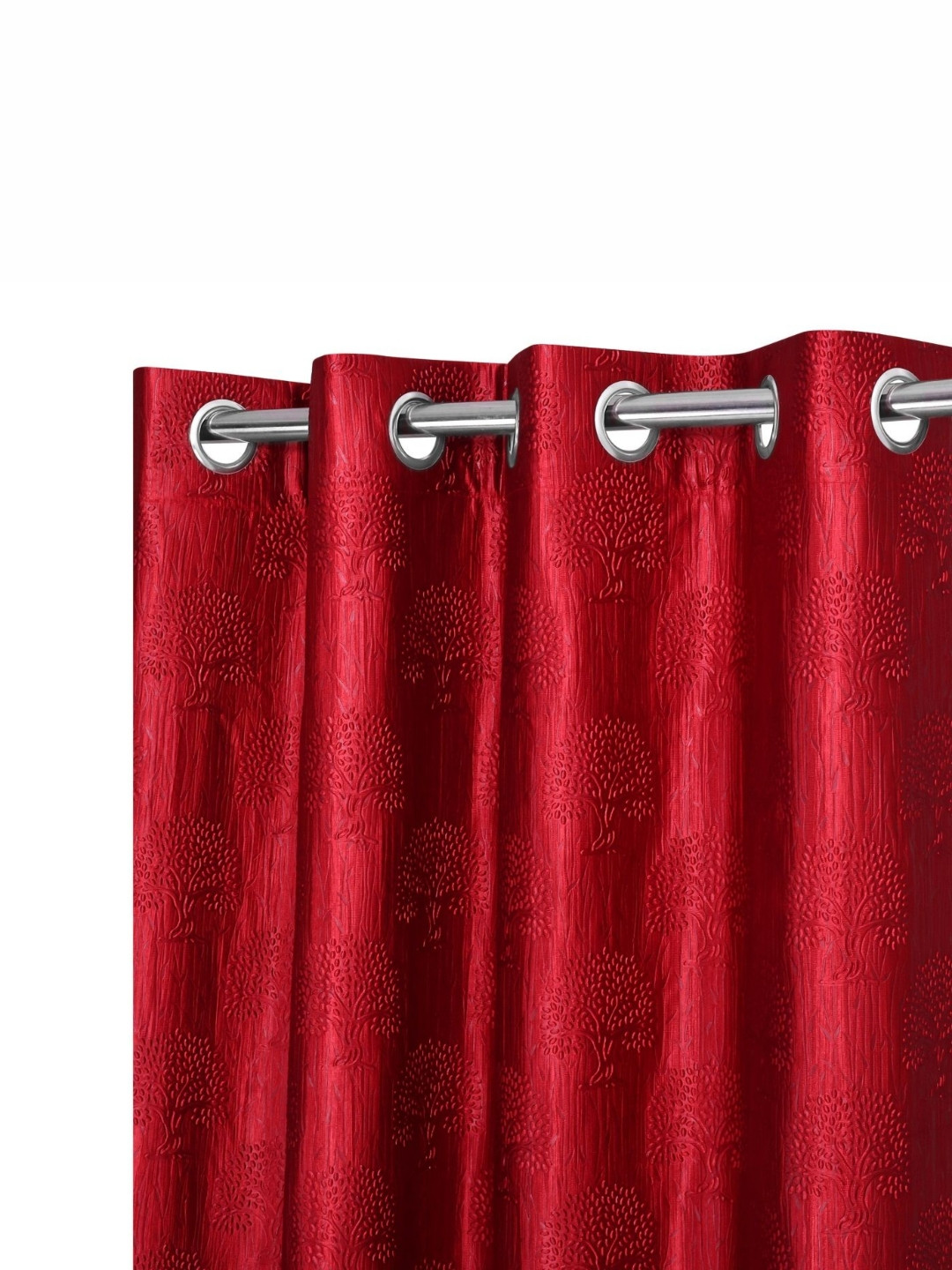 

REYANSH DECOR Maroon 2 Pieces Floral Window Curtains