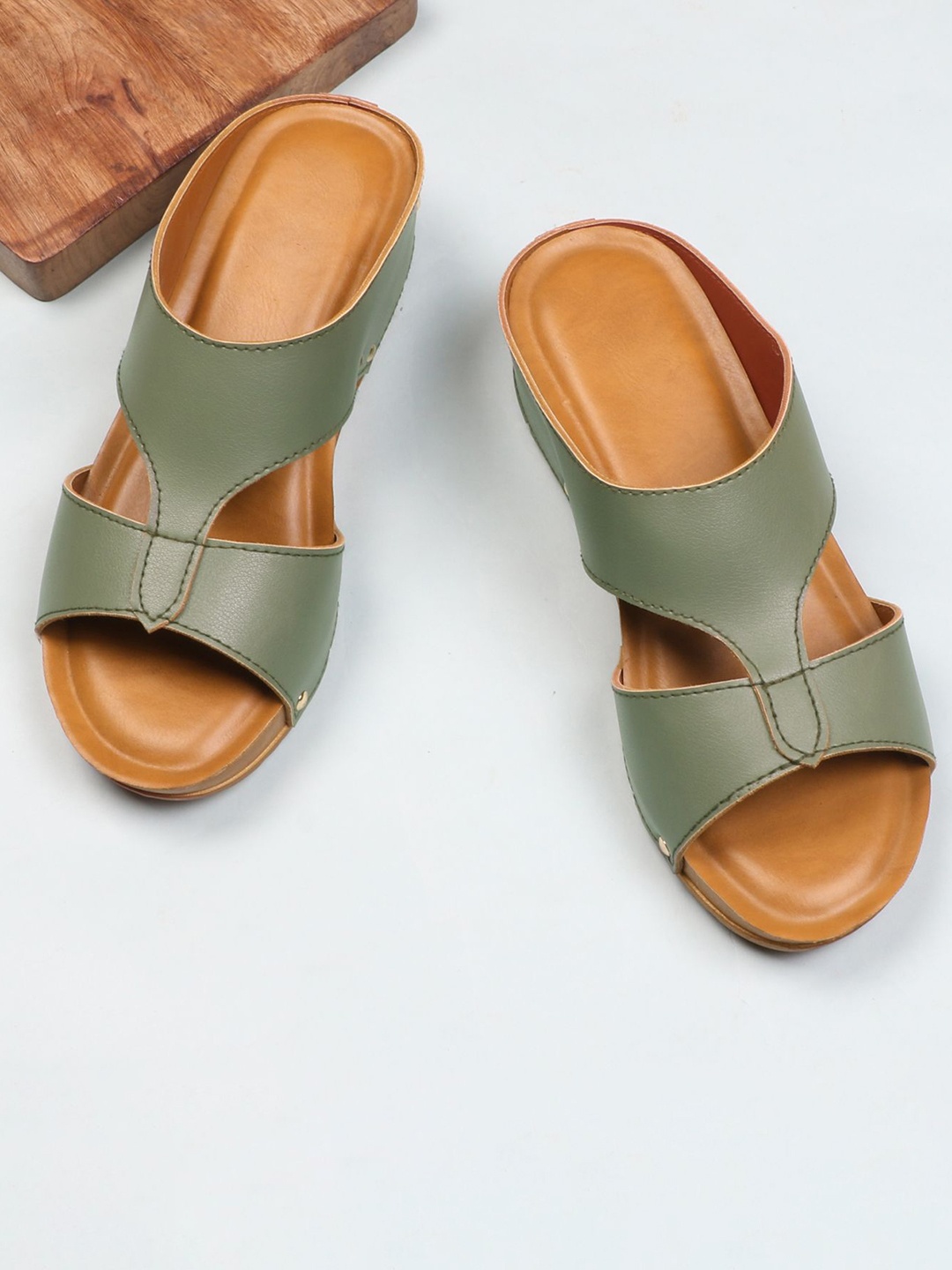 

STARTOES Wedge Sandals, Green