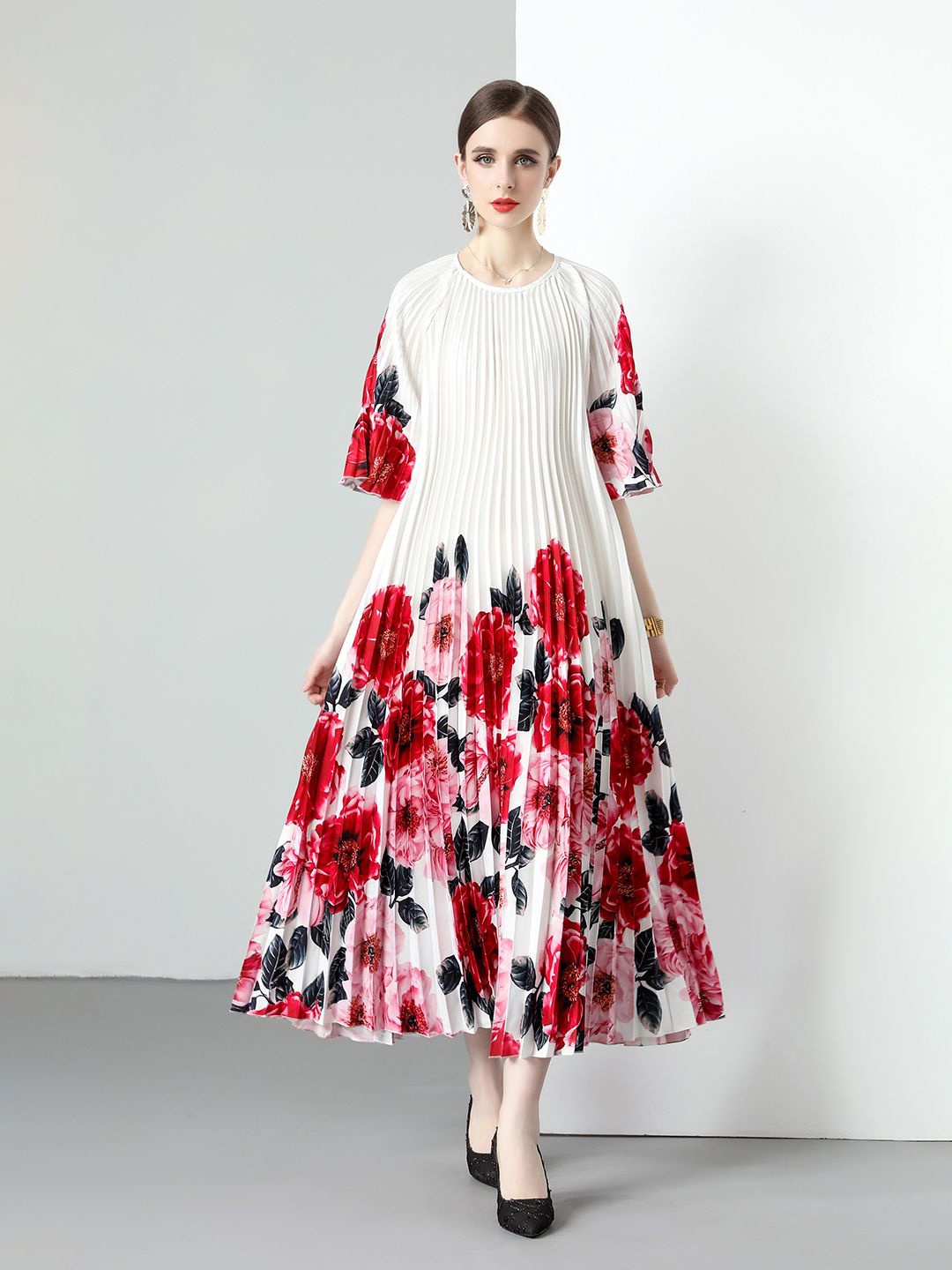 

JC Collection Women Floral Printed Fit & Flare Maxi Dress, Multi