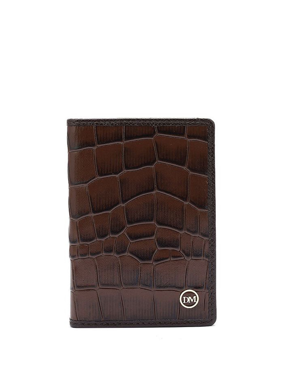 

Da Milano Unisex Textured Leather Two Fold Wallet, Brown