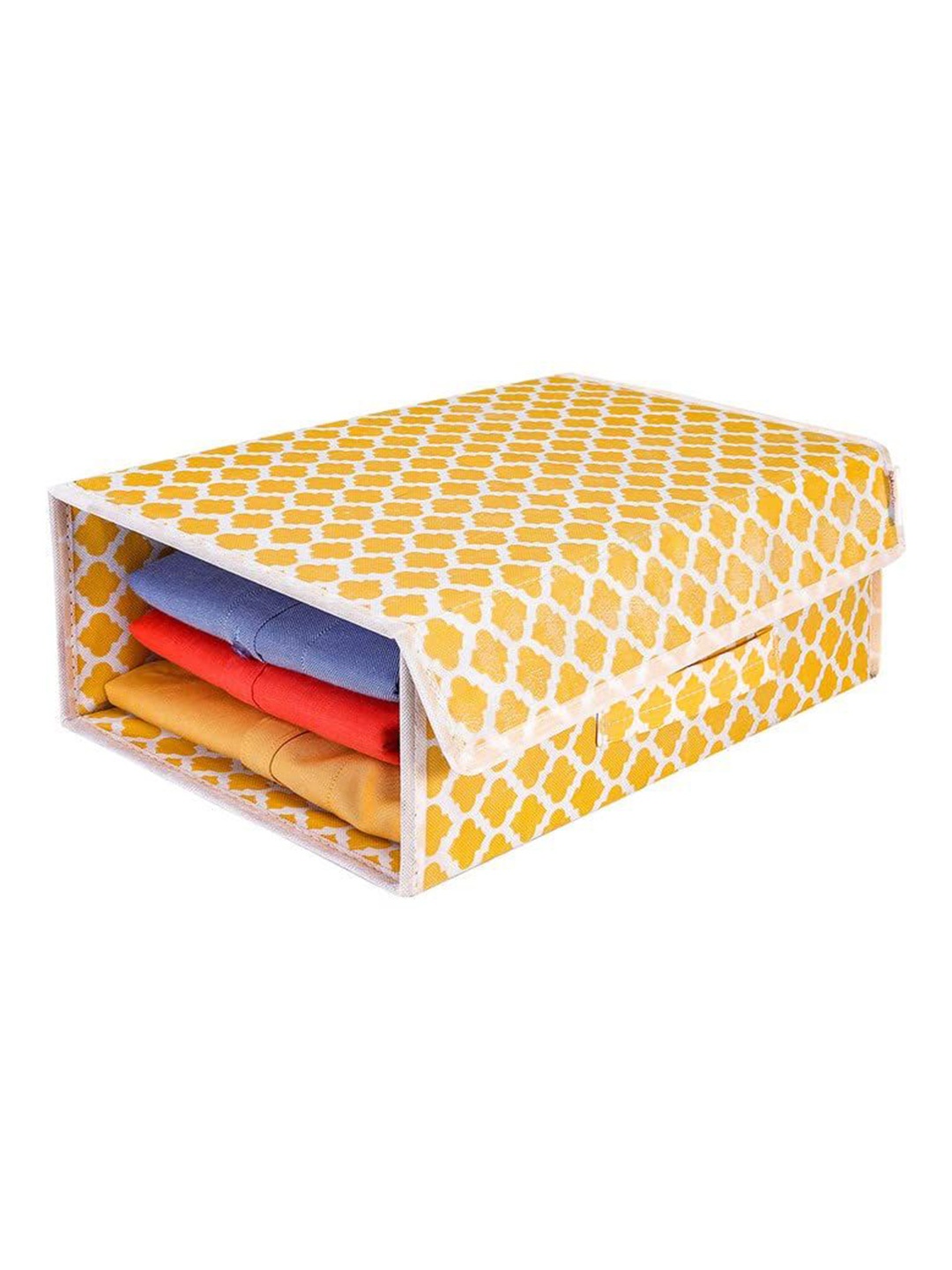 

prettykrafts Yellow & White Geometric Reusable Multi-Utility Organisers