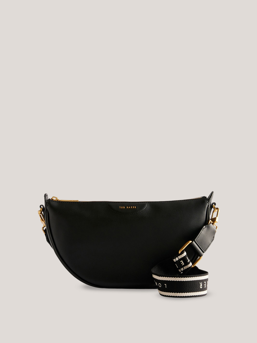 

Ted Baker Leather Half Moon Sling Bag, Black