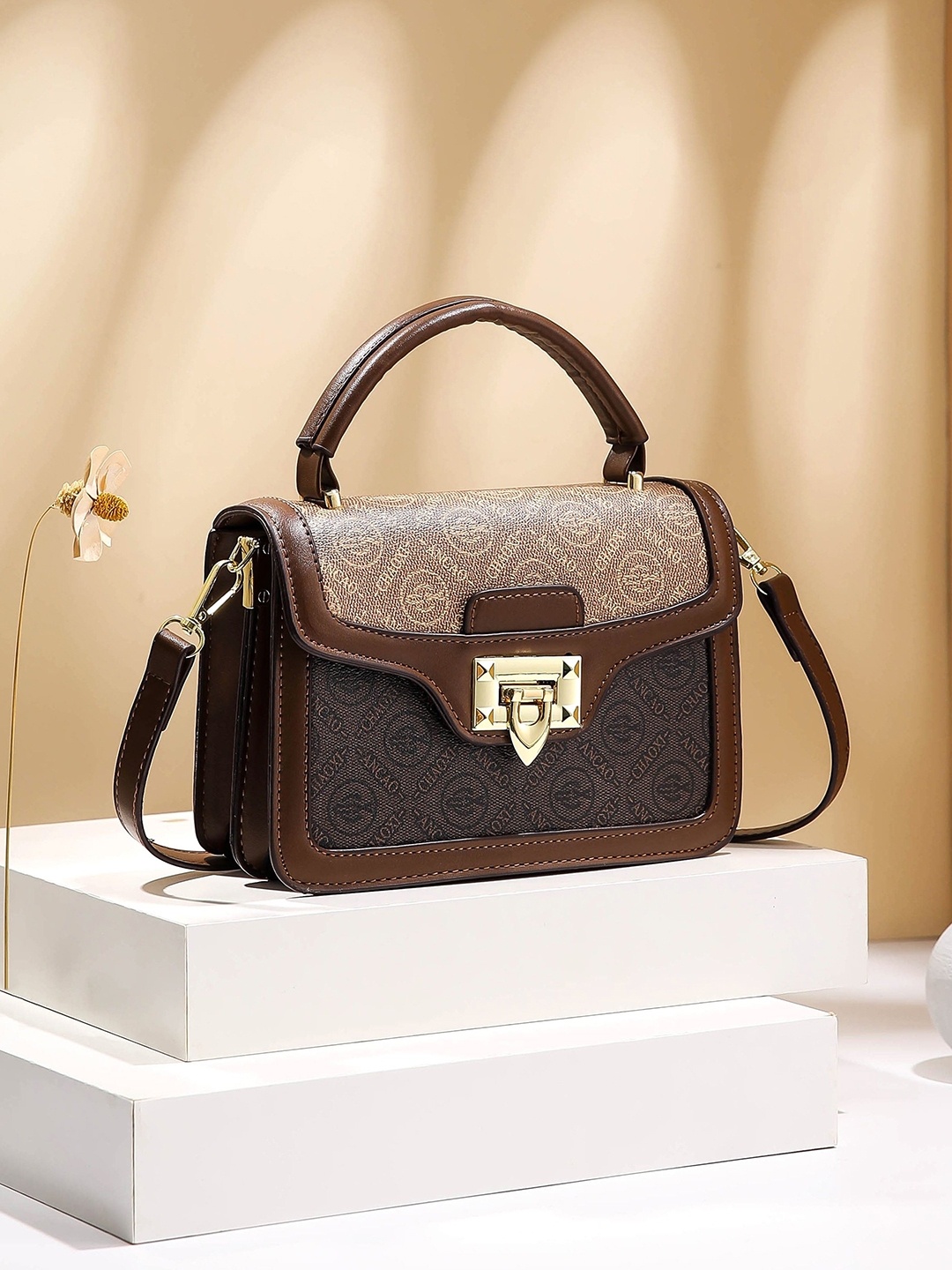 

Diva Dale Women Structured Sling Bag, Brown