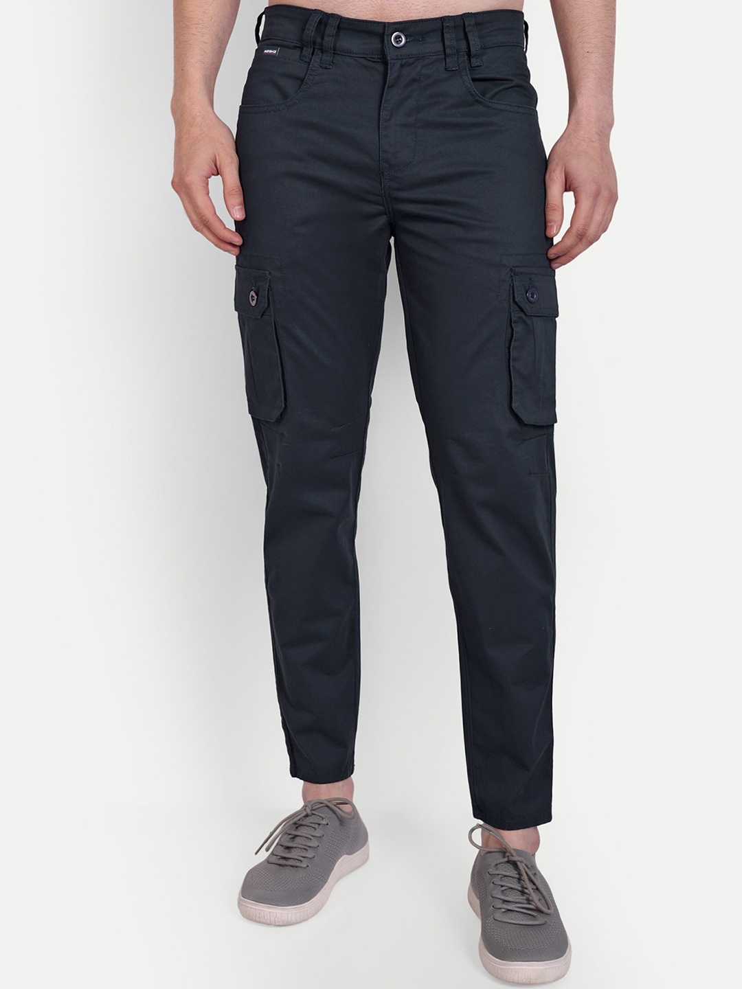 

MEGHZ Men Urban Slim Slim Fit Cargos Trousers, Navy blue