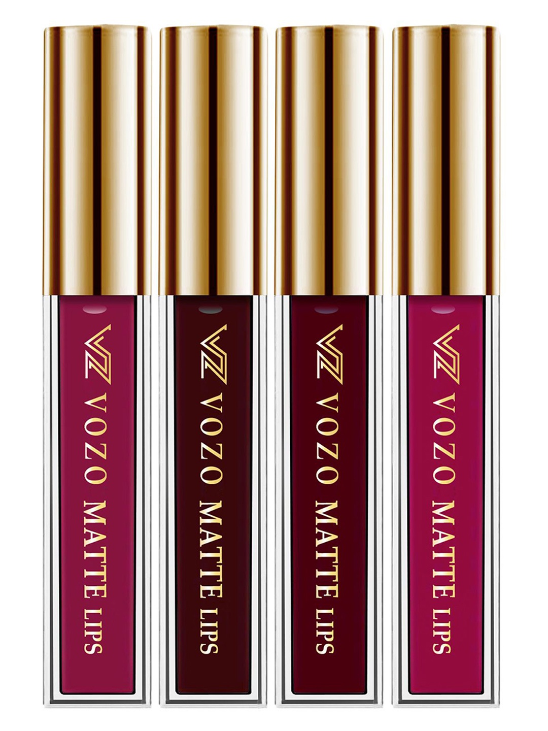 

VOZO Set Of 4 Stay-All-Day Matte Liquid Lipstick-4ml Each-101-102-103-106, Red