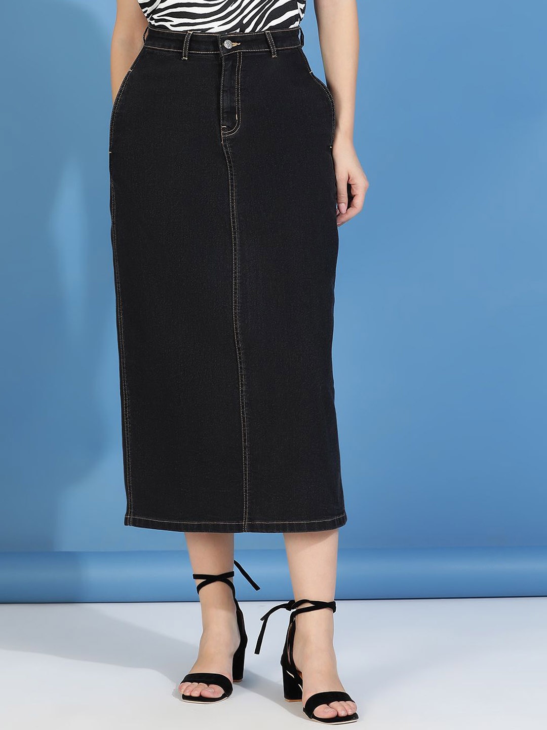 

Kotty Straight Midi Skirt, Black