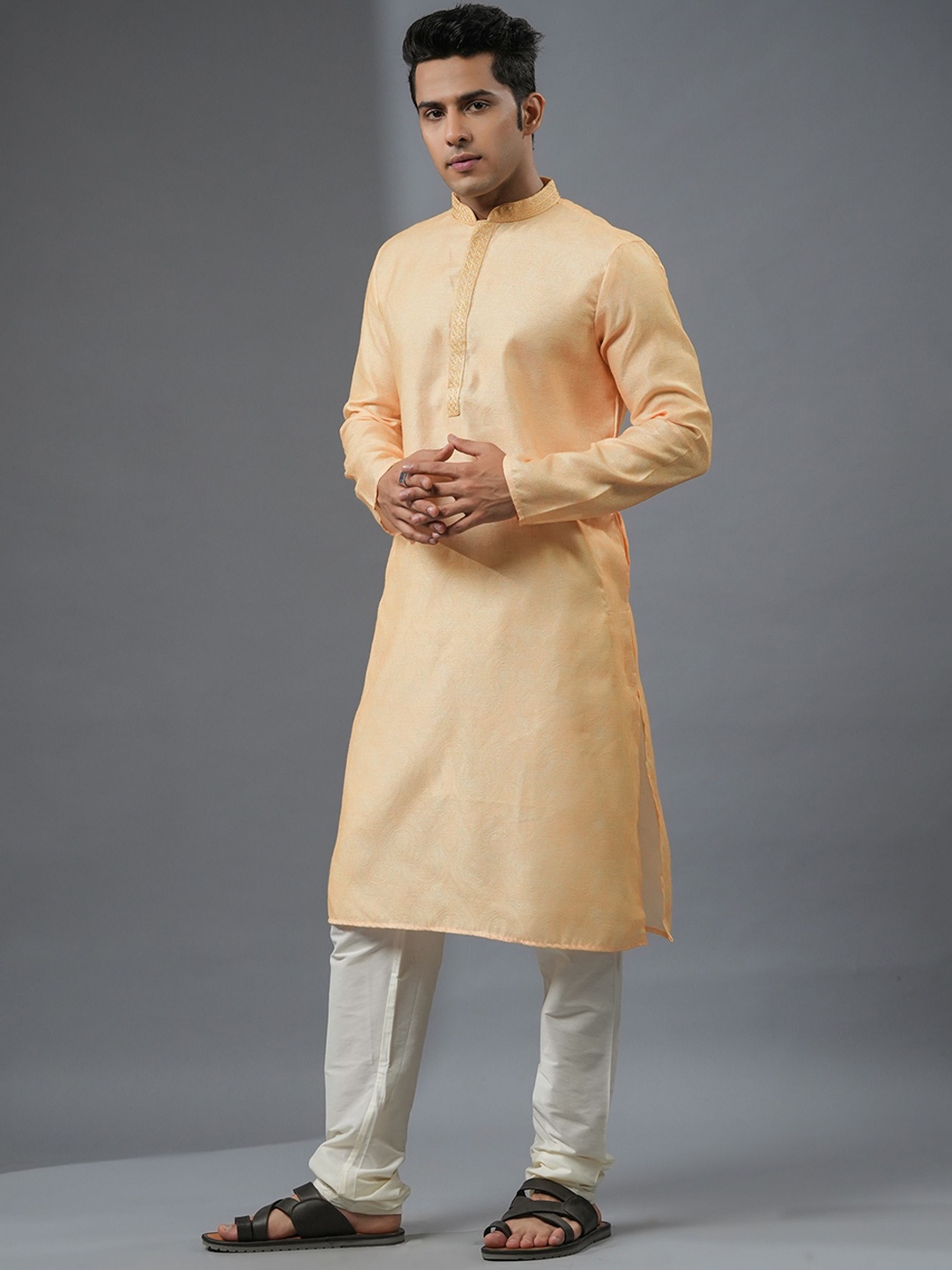 

Ethnic India Paisley Woven Design Straight Kurta, Yellow