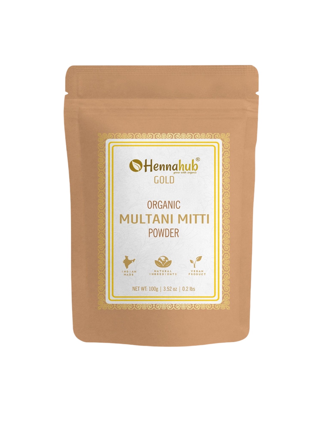 

HENNAHUB Multani Mitti Natural Clay Powder For Deep Cleansing & Skin Nourishment- 100g, Brown