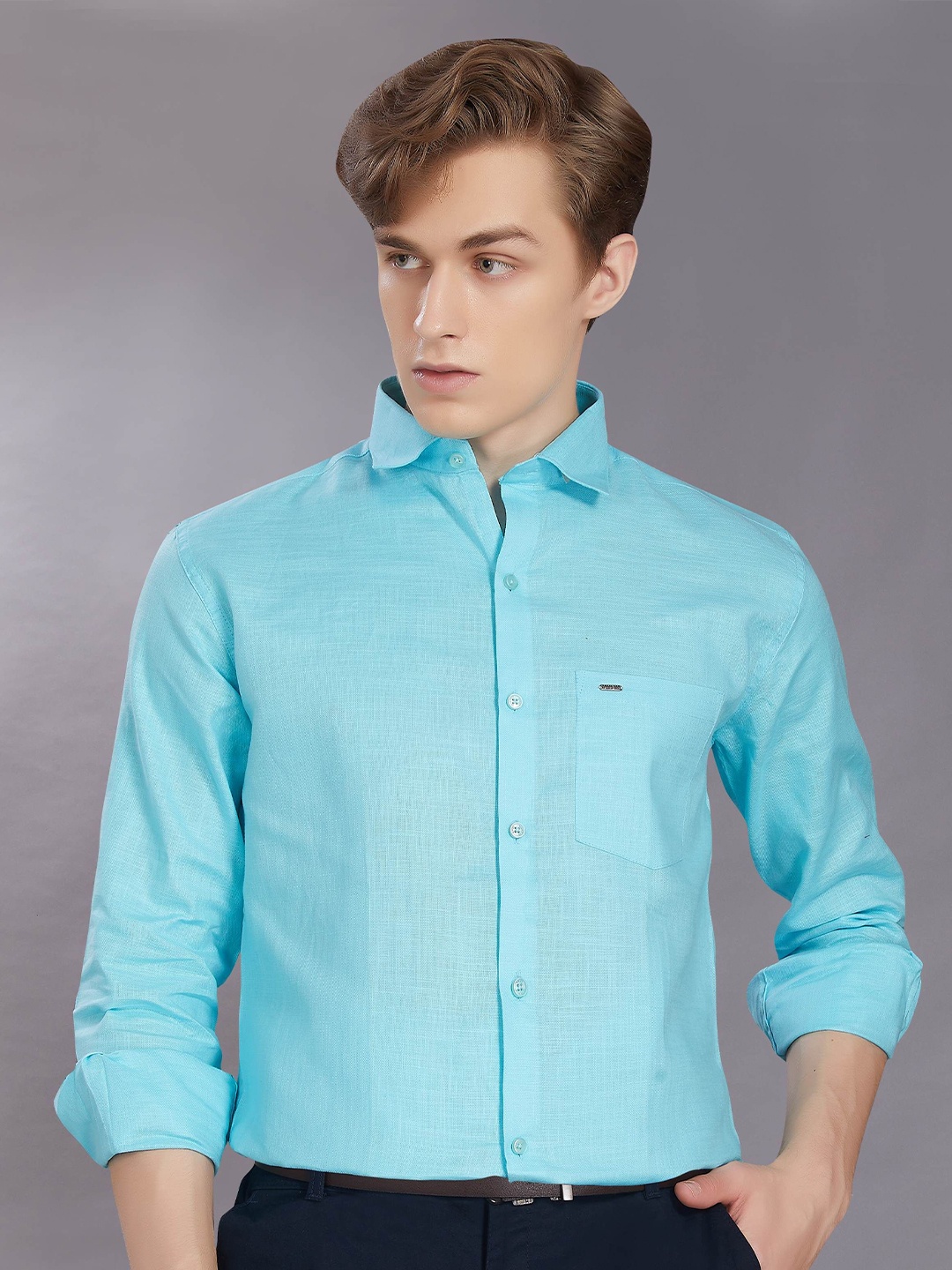 

DIVISIVE Men Club Slim Fit Opaque Casual Shirt, Blue
