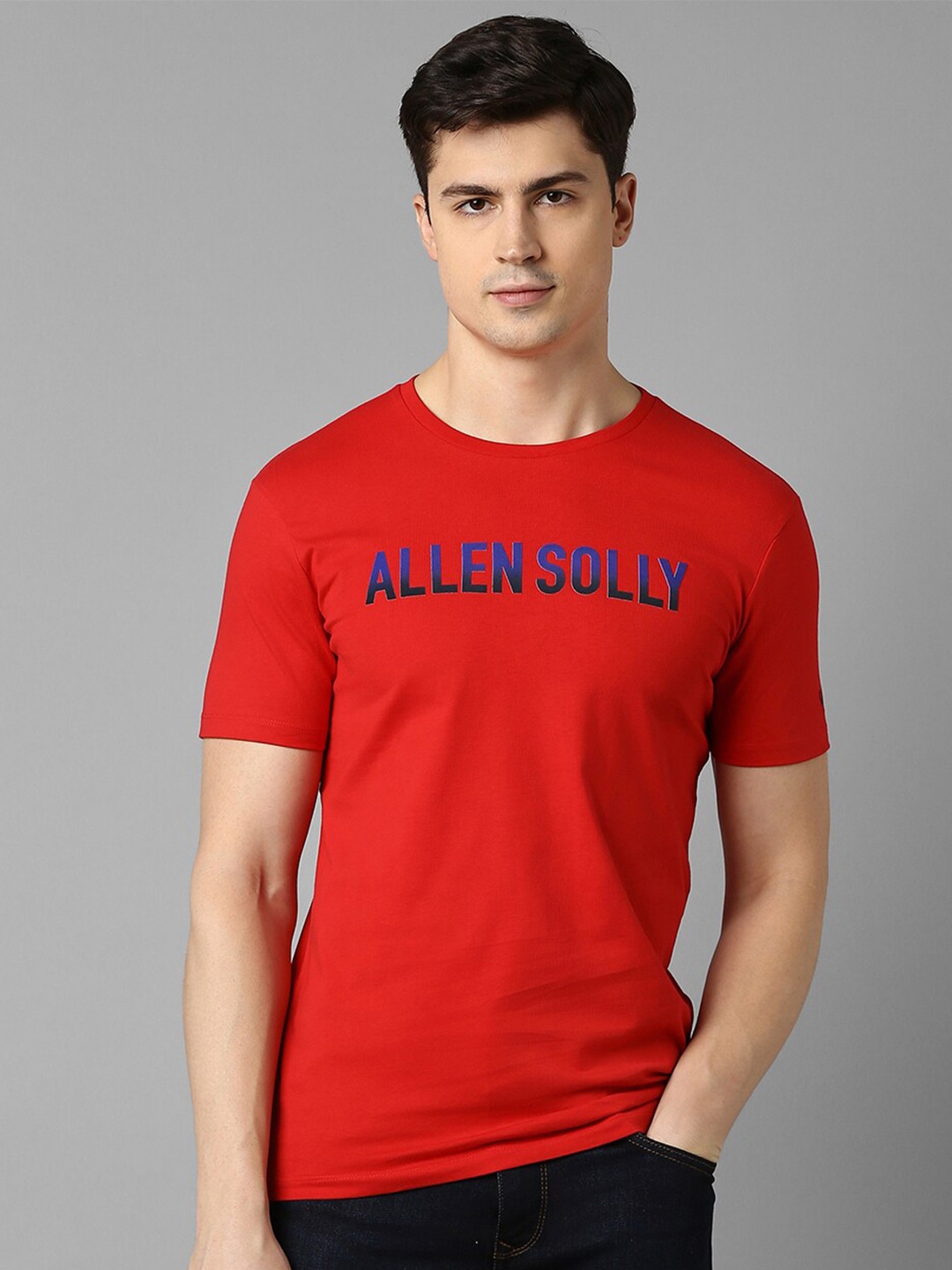 

Allen Solly Sport Typography Printed Pure Cotton Slim Fit T-shirt, Red