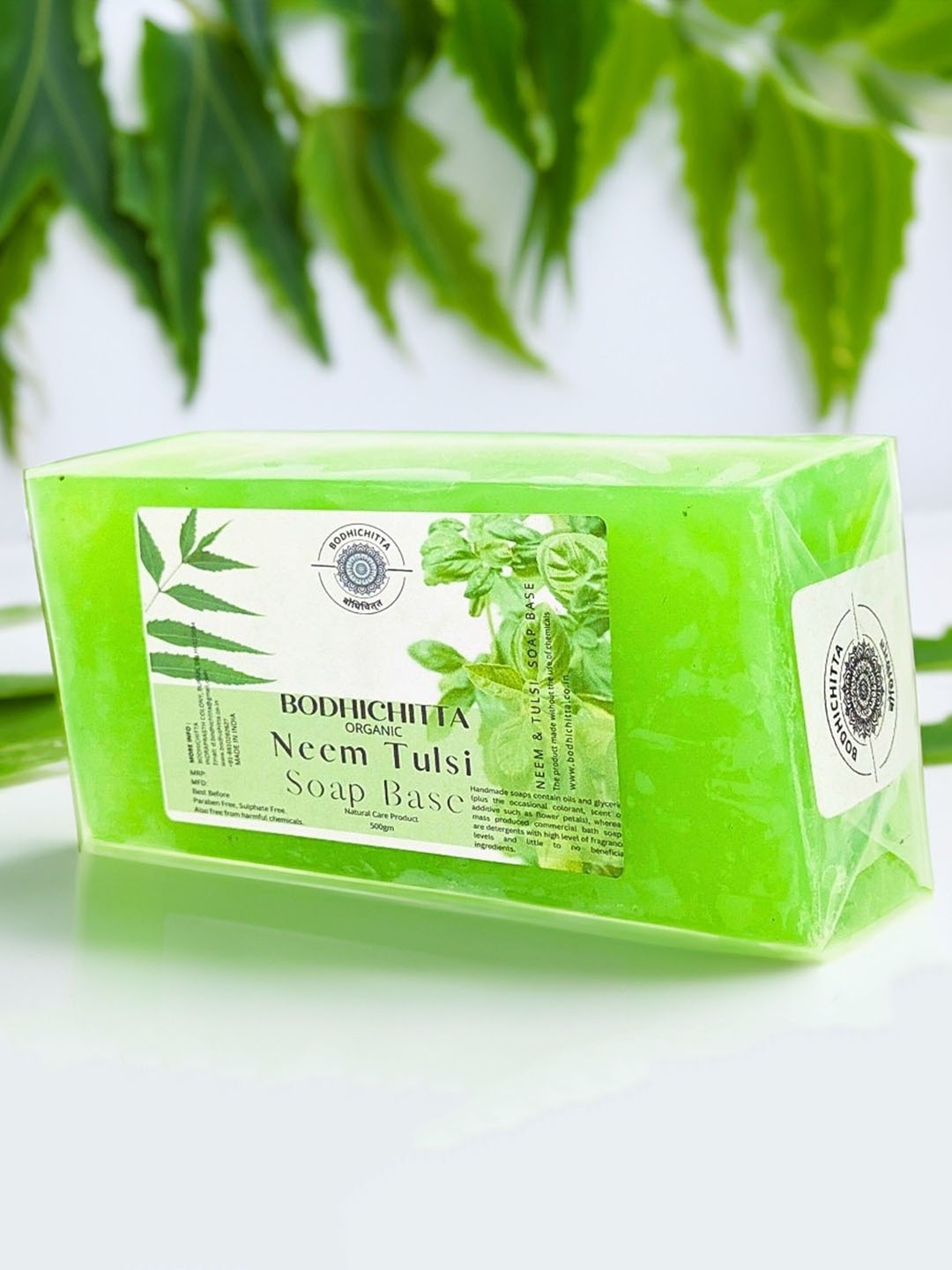 

Bodhichitta Organic Neem & Tulsi Glycerin Soap Base 500 gm, Green